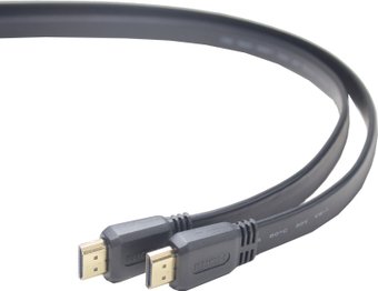 Кабель HDMI- HDMI Gembird 1.0m ver1.4, (CC-HDMI4F-1M), плоский, позолоченные контакты, Black, Bliste