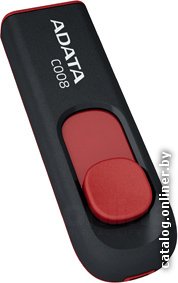 Flash USB ADATA C008 Black+Red 64 Гб (AC008-64G-RKD)