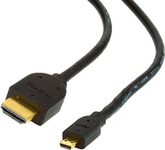 Кабель HDMI- microHDMI 3.0м Gembird/Cablexpert CC-HDMID-10 , v1.3, черный, позол.разъемы, э