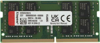 Модуль памяти Kingston 16GB DDR4 SODIMM PC4-25600 KVR32S22D8/16