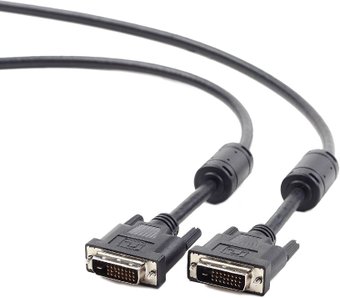 Кабель DVI-D dual link Gembird, 10.0м, black (CC-DVI2-BK-10M) 25M/25M, экран, феррит.кольца, пакет