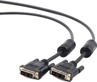 Кабель DVI-D single link Gembird, 1.8м (CC-DVI-BK-6) 19M/19M, экран, феррит.кольца, пакет