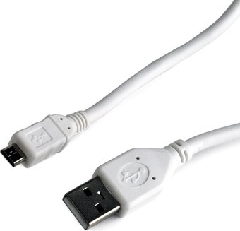 Кабель USB 2.0 A-microB 1.0m Gembird (CCP-mUSB2-AMBM-W-1M) экран, White, пакет