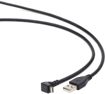 Кабель USB 2.0 A-microB 1.8m Gembird (CCP-mUSB2-AMBM90-6) угловой, экран, Black