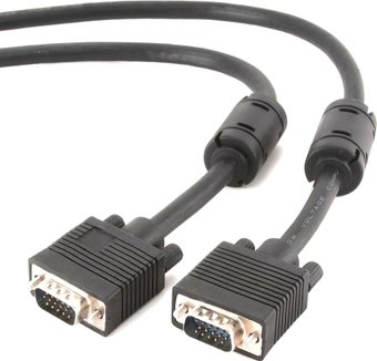 Кабель VGA 15m/15m Premium Gembird, 30м (CC-PPVGA-30M-B) Black, 15M/15M, тройн.экран, феррит.кольца,