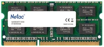 Модуль памяти SO-DIMM  4Gb DDR III PC-12800 1600MHz Netac Basic (NTBSD3N16SP-04)