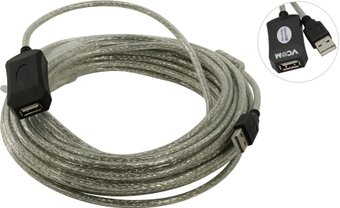 VCOM VUS7049-10м Кабель удлинительный активный USB 2.0-repeater A--A 10м