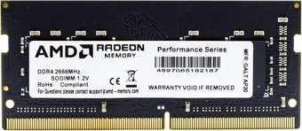 Модуль памяти AMD Radeon R7 Performance 4GB DDR4 SODIMM PC4-21300 R744G2606S1S-U