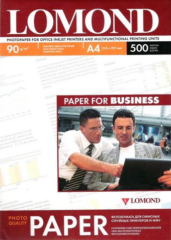 Фотобумага Lomond Матовая односторонняя A4 90 г/кв.м. 500 листов (0102131)
