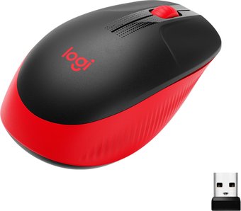Мышь Logitech M190 (черный/красный)