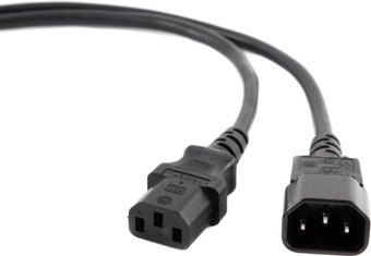 Кабель питания системный блок - монитор Gembird (PC-189-VDE-5M) 5.0м, C13-C14, VDE, 10А, черный, с з