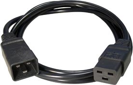 Кабель питания для UPC Gembird (PC-189-C19) 1.5м, С19 - C20, 16А, черный, с заземлением, пакет