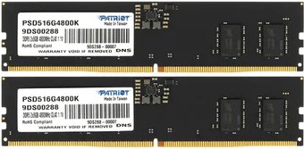 Модуль памяти Patriot Signature Line 2x8ГБ DDR5 4800 МГц PSD516G4800K