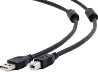 Кабель USB 2.0 PRO Gembird Am-Bm 3.0m (CCF2-USB2-AMBM-10) w/ferrite, Gold plated., Black, пакет