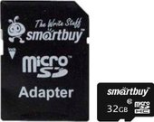 Карта памяти SmartBuy microSDHC Class 10 32GB (SB32GBSDCL10-01)