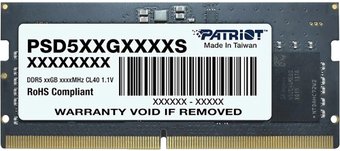 Модуль памяти Patriot Signature Line 8ГБ DDR5 5600 МГц PSD58G560041S
