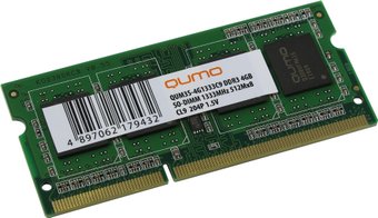 Модуль памяти QUMO 4ГБ DDR3 SODIMM 1333 МГц QUM3S-4G1333K9R/C9