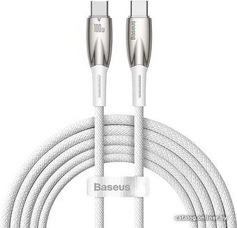 Baseus Glimmer Series Fast Charging Data Cable USB Type-C - Type-C 100W CADH000802 (2 м, белый)