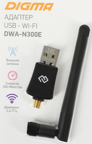 Беспроводный адаптер Digma DWA-N300E