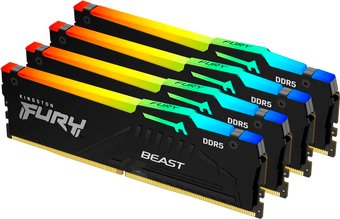 Модуль памяти Kingston FURY Beast RGB 4x16ГБ DDR5 6000 МГц KF560C40BBAK4-64