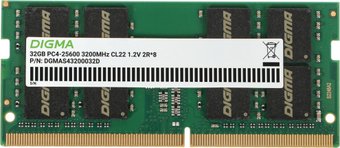 Модуль памяти Digma 32ГБ DDR4 SODIMM 3200 МГц DGMAS43200032D