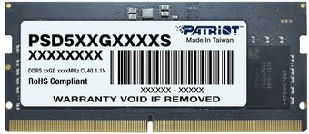 Модуль памяти Patriot Signature Line 16ГБ DDR5 SODIMM 5200 МГц PSD516G520081S
