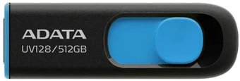 Flash USB ADATA DashDrive UV128 512GB (черный/синий)