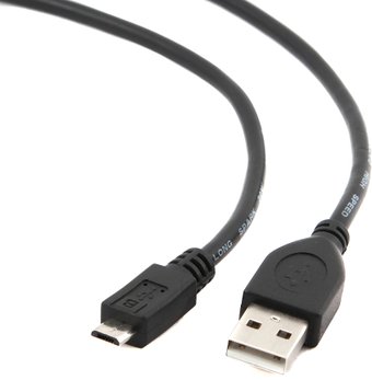 Кабель USB 2.0 A-microB 1,8m Gembird CCP-mUSB2-AMBM-6 Black