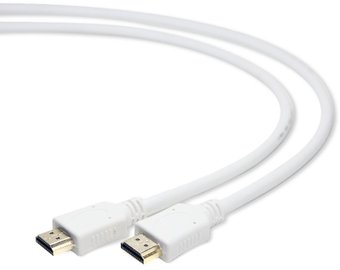 Кабель HDMI- HDMI Gembird 1.0m ver1.4, (CC-HDMI4-W-1M), позолоченные контакты, White